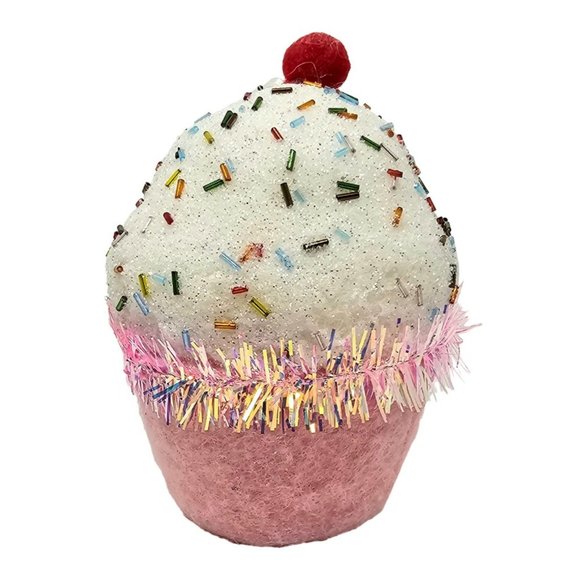 Giant Pink Cupcake Christmas Ornaments (Set of 2) - Picture 2 of 4